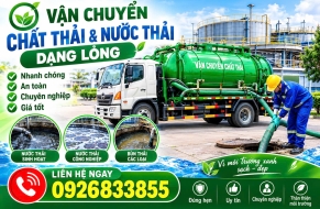 Dịch Vụ Vận Chuyển Nước Thải Uy Tín Chuyên Nghiệp