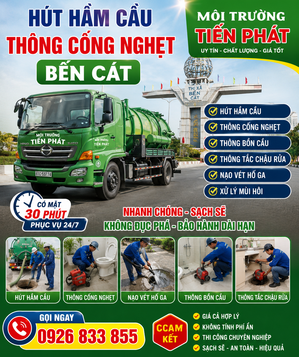Hút hầm cầu bến cát 1